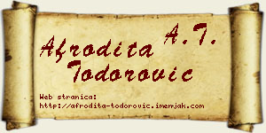 Afrodita Todorović vizit kartica